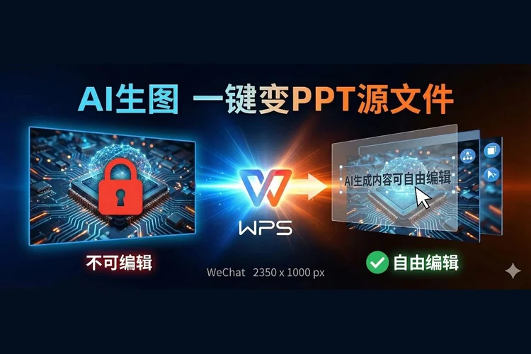 Gemini/NotebookLM 做的 PPT 不能改？我用 WPS AIPPT 把「死图」拆成可编辑源文件